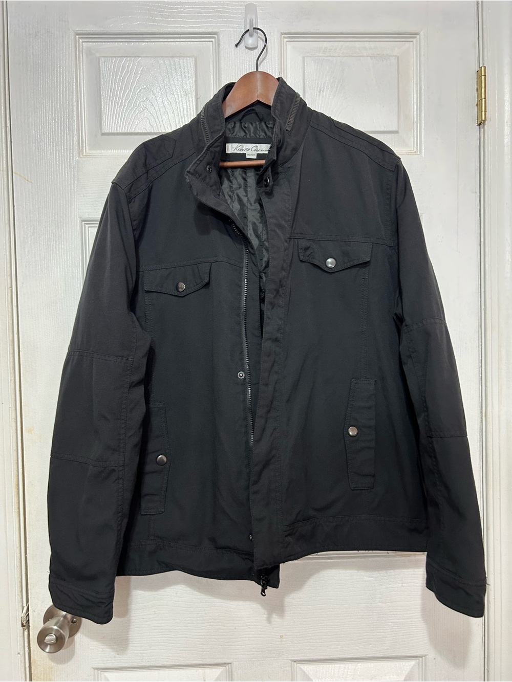 Kenneth Cole New York Men’s Black Field Jacket XXL Cotton Nylon Zip Snap